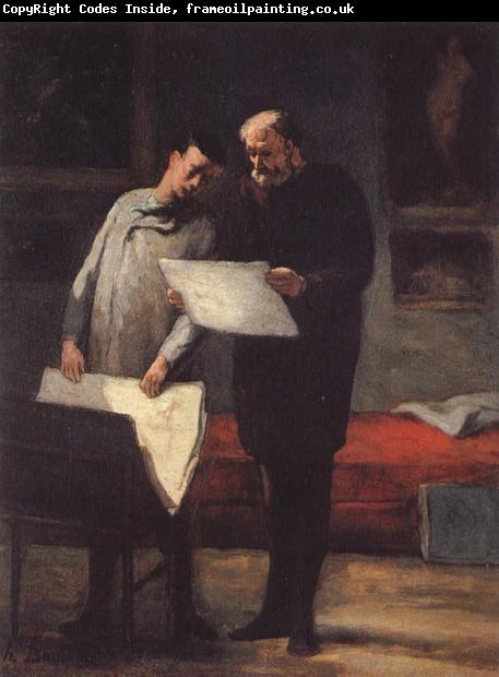 Honore Daumier Rows of a young konstnar